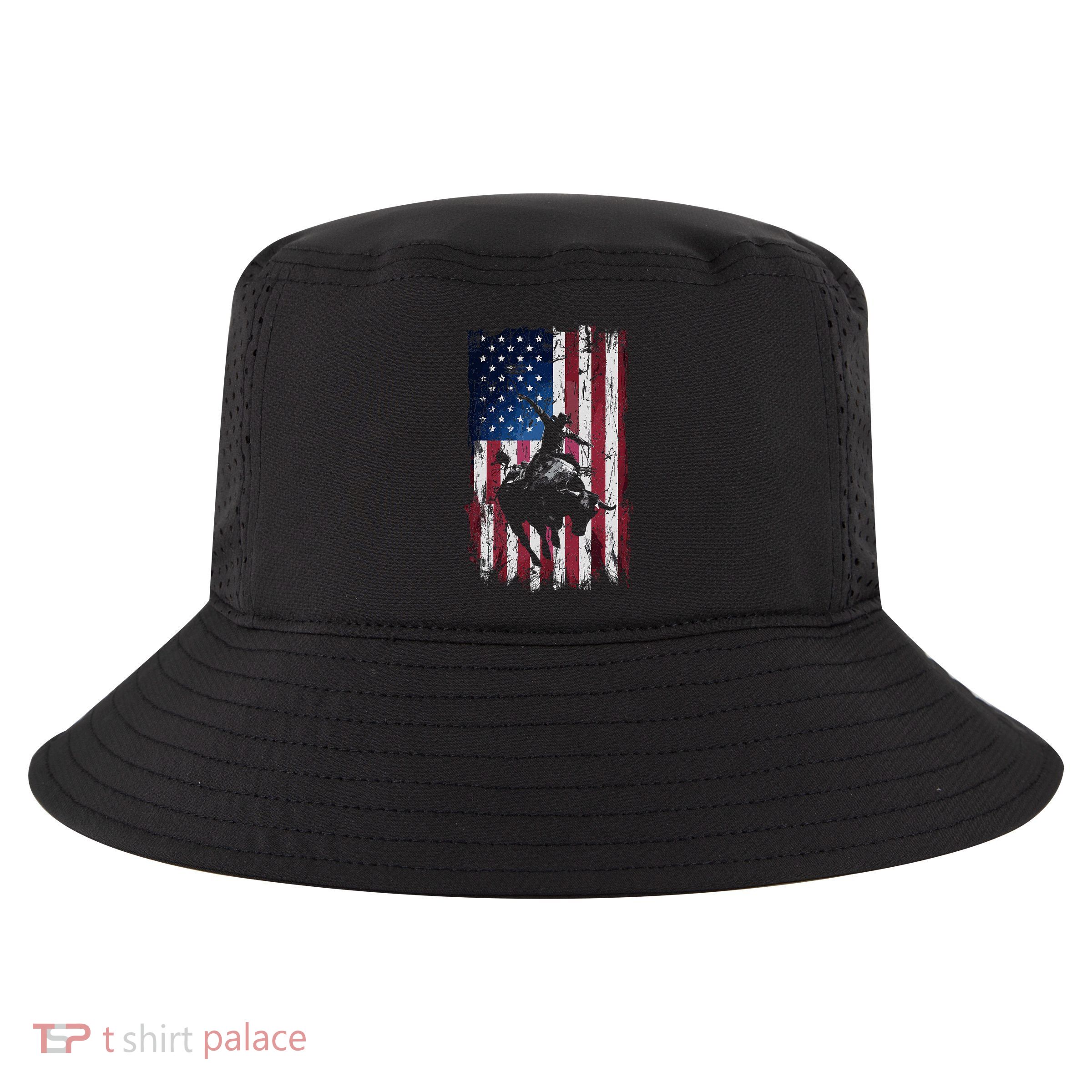 Rodeo Cowboy Western Usa Flag Cowboys Cool Comfort Performance Bucket Hat