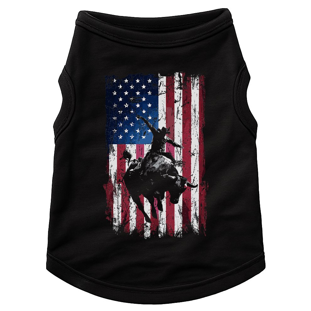 Rodeo Cowboy Western Usa Flag Cowboys Doggie Tank