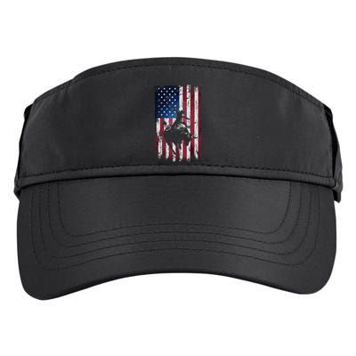 Rodeo Cowboy Western Usa Flag Cowboys Adult Drive Performance Visor