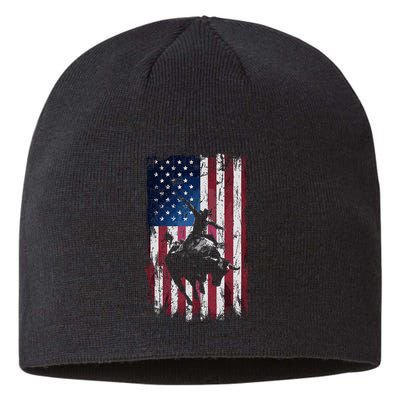 Rodeo Cowboy Western Usa Flag Cowboys Sustainable Beanie