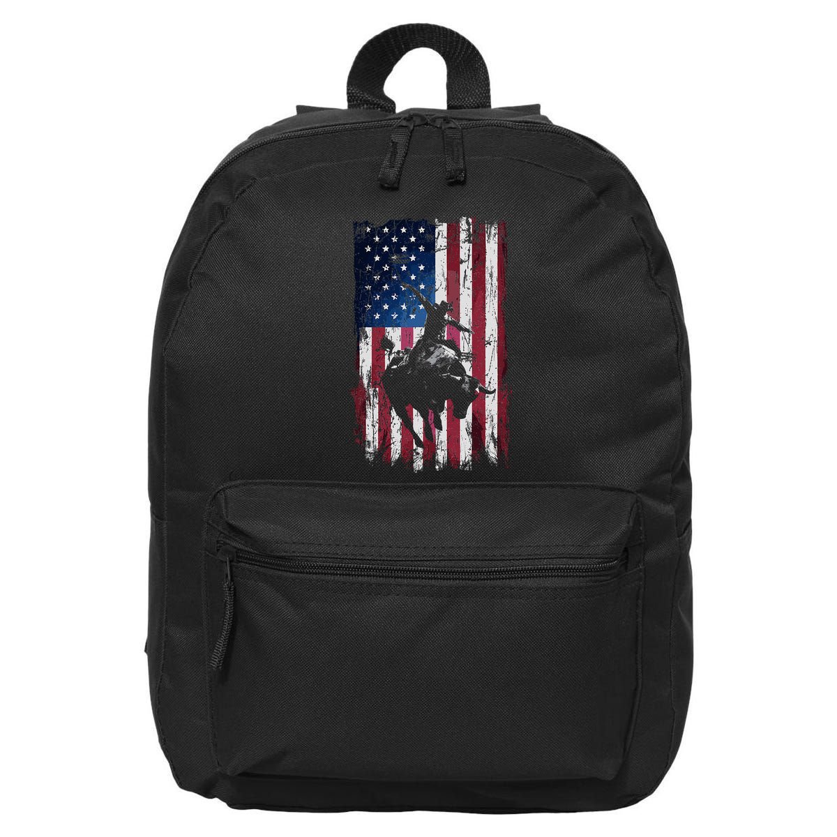 Rodeo Cowboy Western Usa Flag Cowboys 16 in Basic Backpack