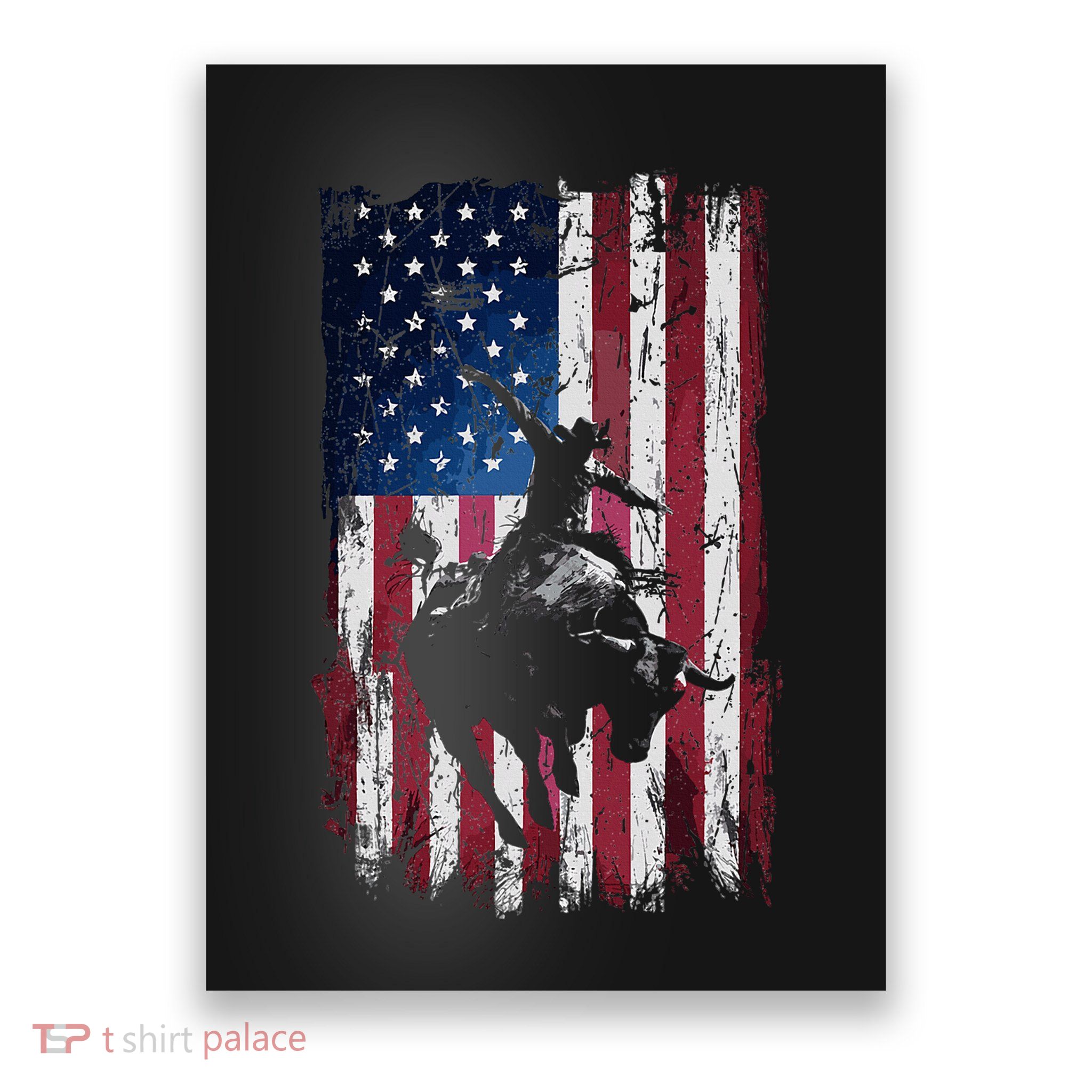 Rodeo Cowboy Western Usa Flag Cowboys Poster