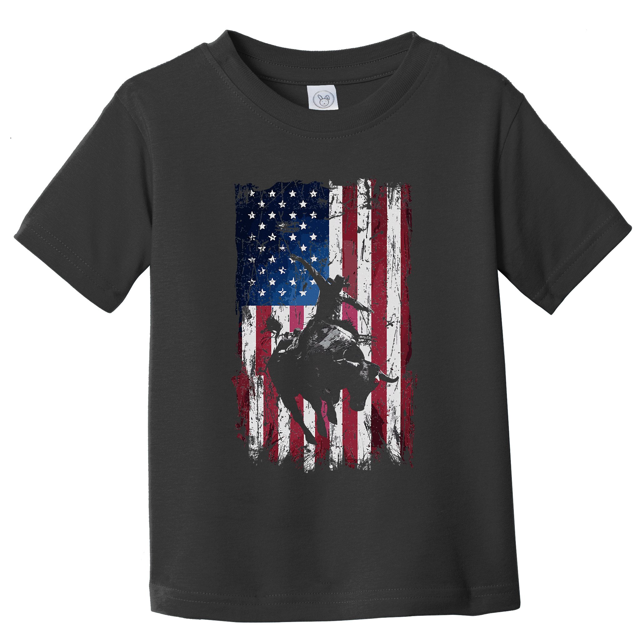 Rodeo Cowboy Western Usa Flag Cowboys Toddler T-Shirt