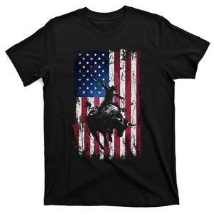 Rodeo Cowboy Western Usa Flag Cowboys T-Shirt