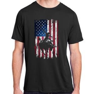 Rodeo Cowboy Western Usa Flag Cowboys Adult ChromaSoft Performance T-Shirt