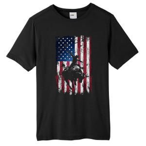 Rodeo Cowboy Western Usa Flag Cowboys Tall Fusion ChromaSoft Performance T-Shirt