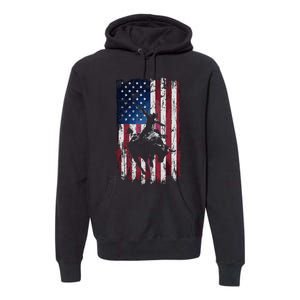 Rodeo Cowboy Western Usa Flag Cowboys Premium Hoodie