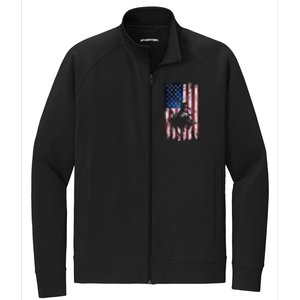 Rodeo Cowboy Western Usa Flag Cowboys Stretch Full-Zip Cadet Jacket