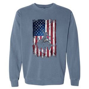 Rodeo Cowboy Western Usa Flag Cowboys Garment-Dyed Sweatshirt