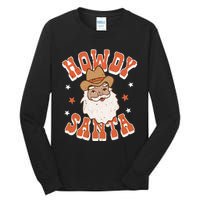 Retro Cute Western Christmas Howdy Santa Cowboy Funny Xmas Tall Long Sleeve T-Shirt