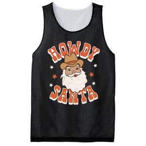 Retro Cute Western Christmas Howdy Santa Cowboy Funny Xmas Mesh Reversible Basketball Jersey Tank