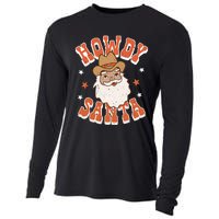 Retro Cute Western Christmas Howdy Santa Cowboy Funny Xmas Cooling Performance Long Sleeve Crew