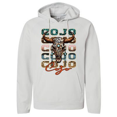 Rodeo C.O.J.O Western Deserts Bullskull Cowhide Performance Fleece Hoodie