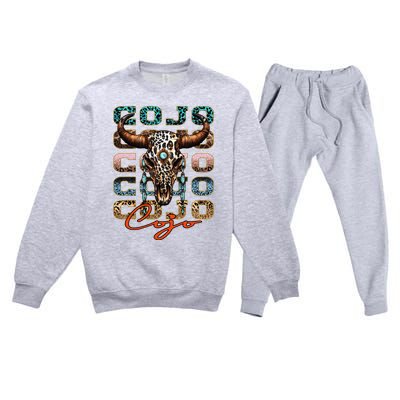 Rodeo C.O.J.O Western Deserts Bullskull Cowhide Premium Crewneck Sweatsuit Set