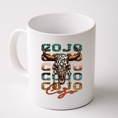 Rodeo C.O.J.O Western Deserts Bullskull Cowhide Coffee Mug