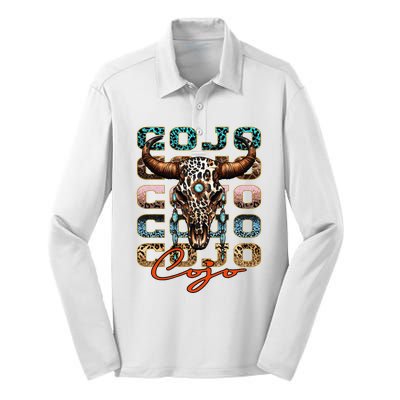 Rodeo C.O.J.O Western Deserts Bullskull Cowhide Silk Touch Performance Long Sleeve Polo