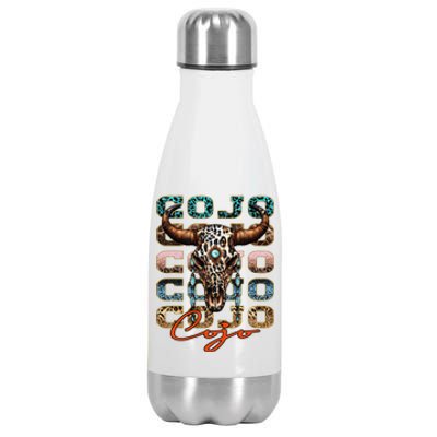 Rodeo C.O.J.O Western Deserts Bullskull Cowhide Stainless Steel Insulated Water Bottle