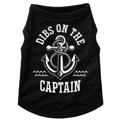 Retro Captain Wife Dibs On The Captain Funny FIshing Quote Doggie Tank