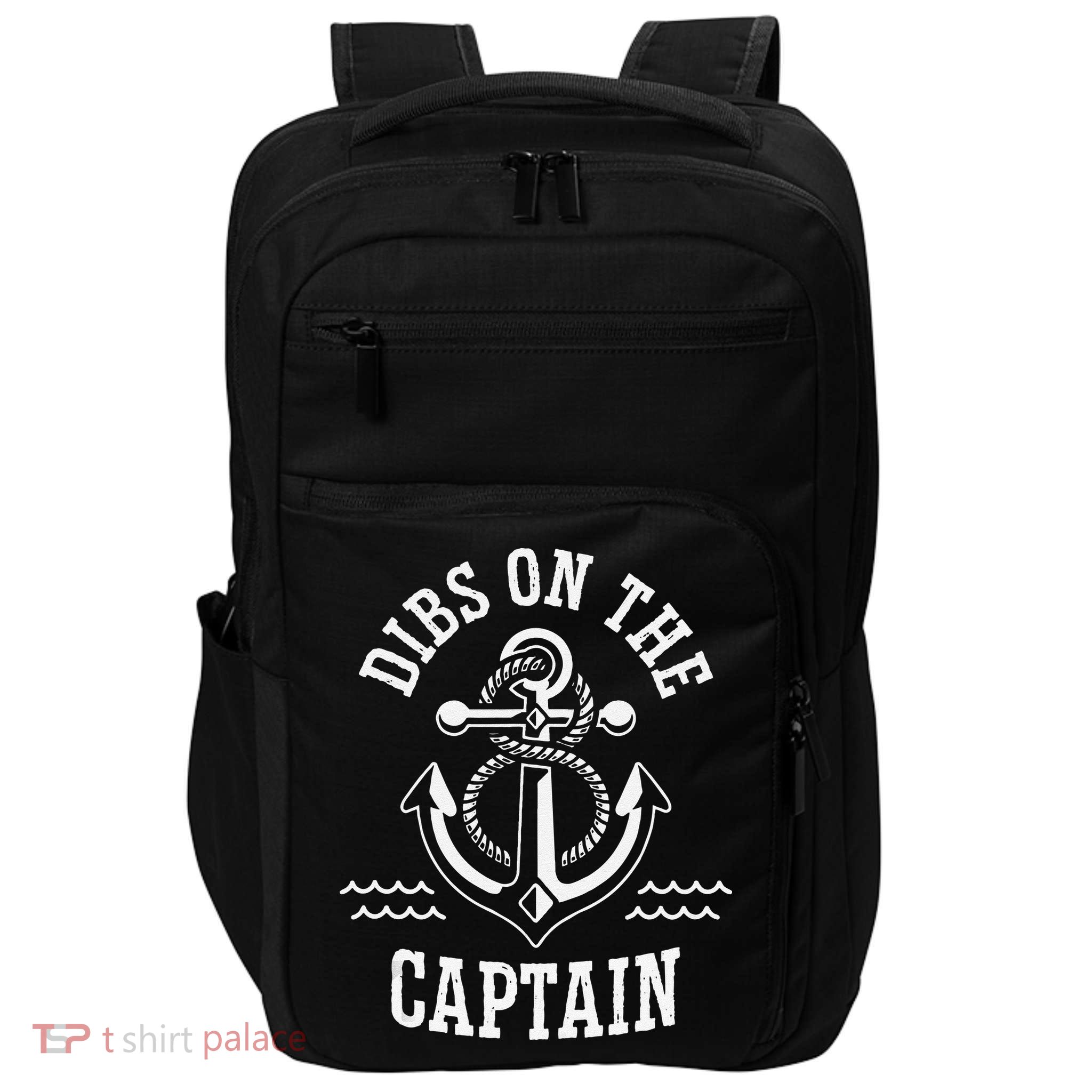 Retro Captain Wife Dibs On The Captain Funny FIshing Quote Impact Tech Backpack