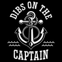 Retro Captain Wife Dibs On The Captain Funny FIshing Quote Drawstring Bag
