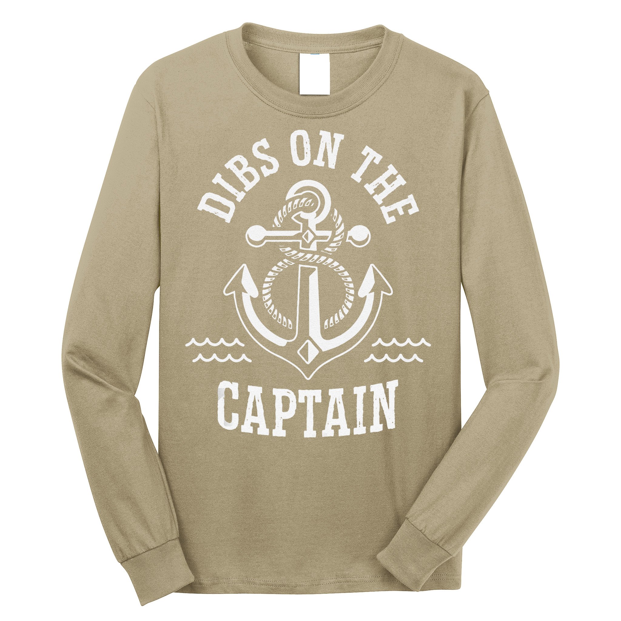 Retro Captain Wife Dibs On The Captain Funny FIshing Quote Long Sleeve Shirt