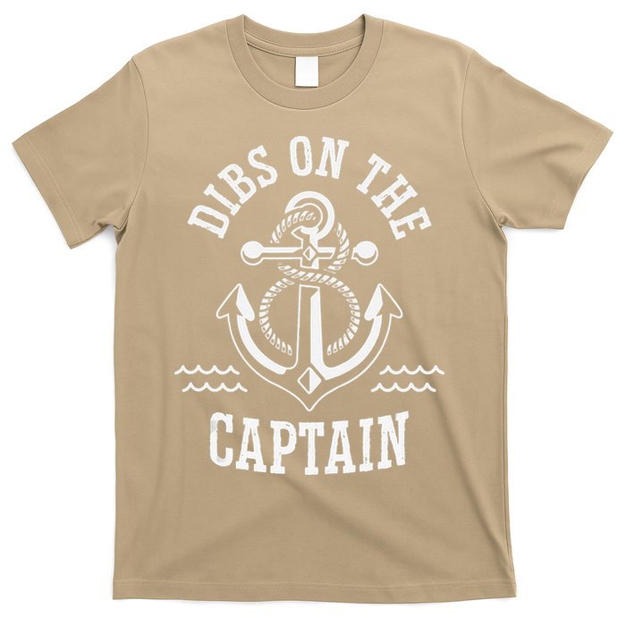 Retro Captain Wife Dibs On The Captain Funny FIshing Quote T-Shirt