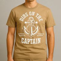 Retro Captain Wife Dibs On The Captain Funny FIshing Quote T-Shirt