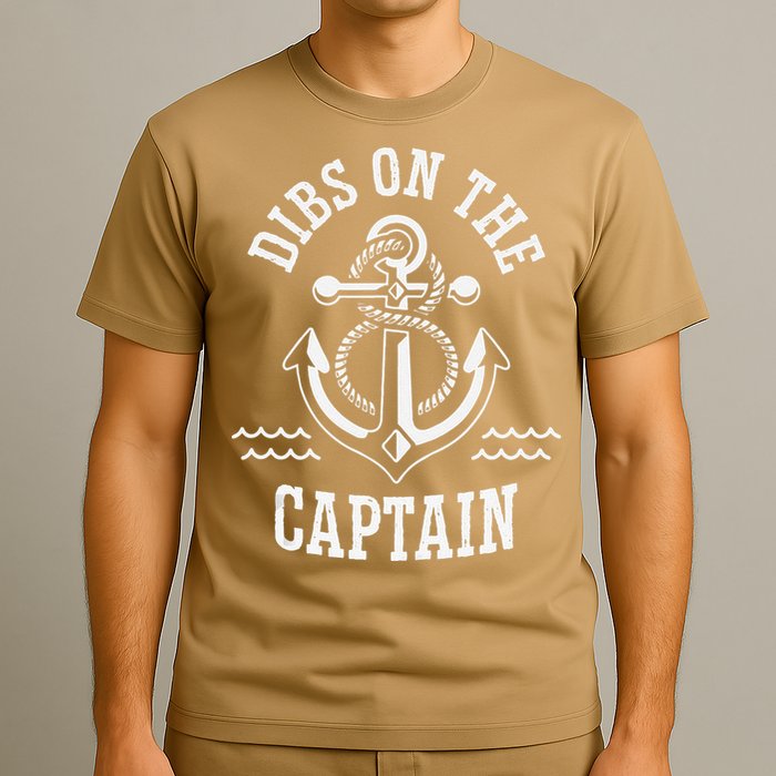 Retro Captain Wife Dibs On The Captain Funny FIshing Quote T-Shirt