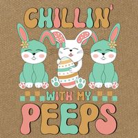 Retro Chillin With My Peeps Cute Candy Cotton Canvas Backpack