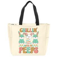 Retro Chillin With My Peeps Cute Candy Zip Tote Bag
