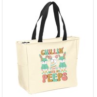 Retro Chillin With My Peeps Cute Candy Zip Tote Bag