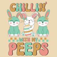 Retro Chillin With My Peeps Cute Candy Zip Tote Bag