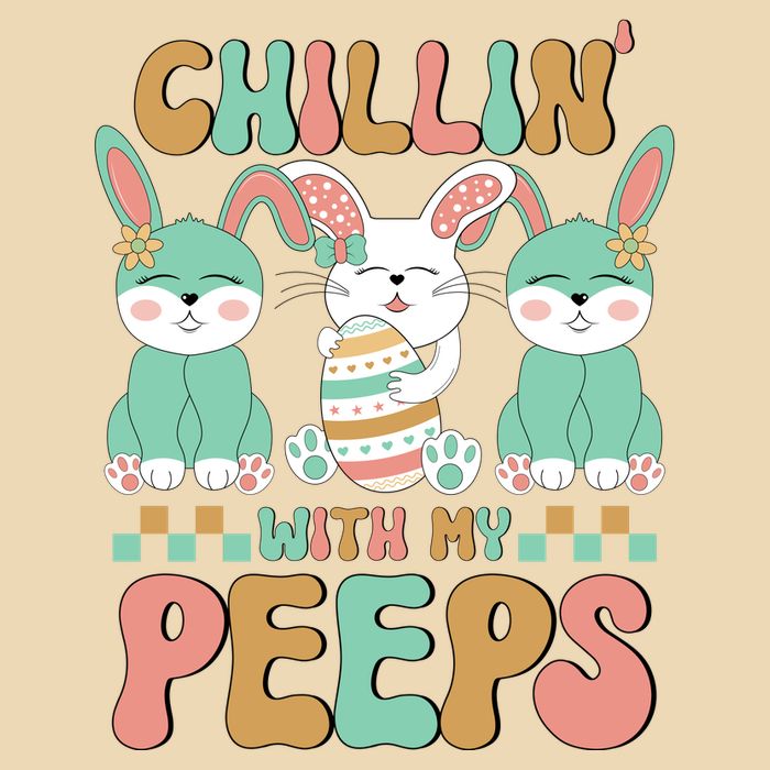 Retro Chillin With My Peeps Cute Candy Zip Tote Bag