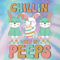 Retro Chillin With My Peeps Cute Candy Legacy Tie Dye Trucker Hat