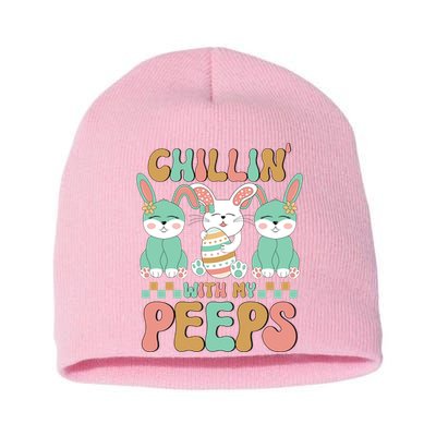 Retro Chillin With My Peeps Cute Candy Short Acrylic Beanie