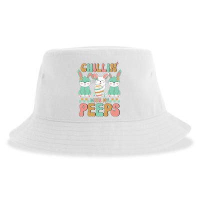 Retro Chillin With My Peeps Cute Candy Sustainable Bucket Hat