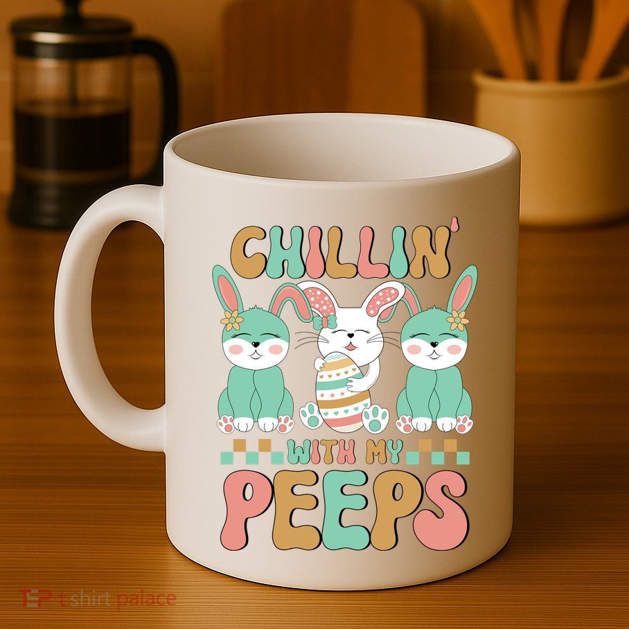 Retro Chillin With My Peeps Cute Candy Mug