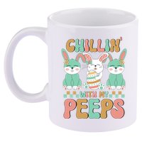 Retro Chillin With My Peeps Cute Candy 11oz C Handle Ceramic Mug