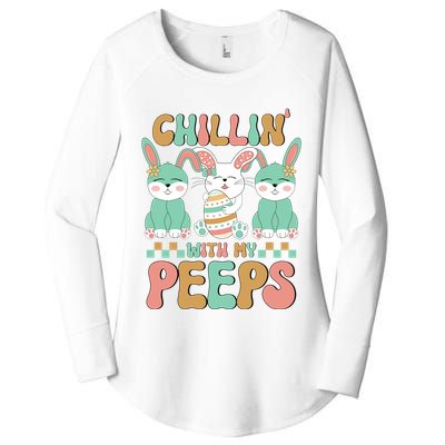 Retro Chillin With My Peeps Cute Candy Women's Perfect Tri Tunic Long Sleeve Shirt