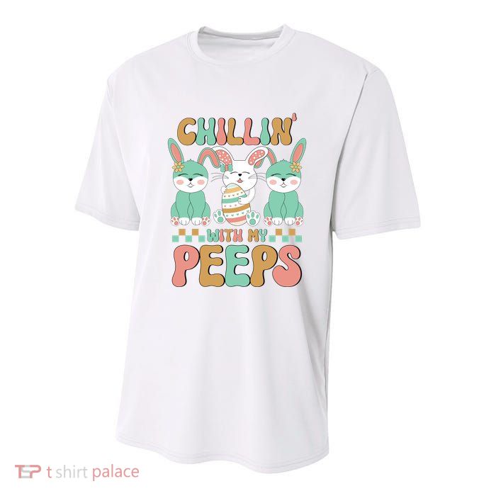 Retro Chillin With My Peeps Cute Candy Youth Performance Sprint T-Shirt