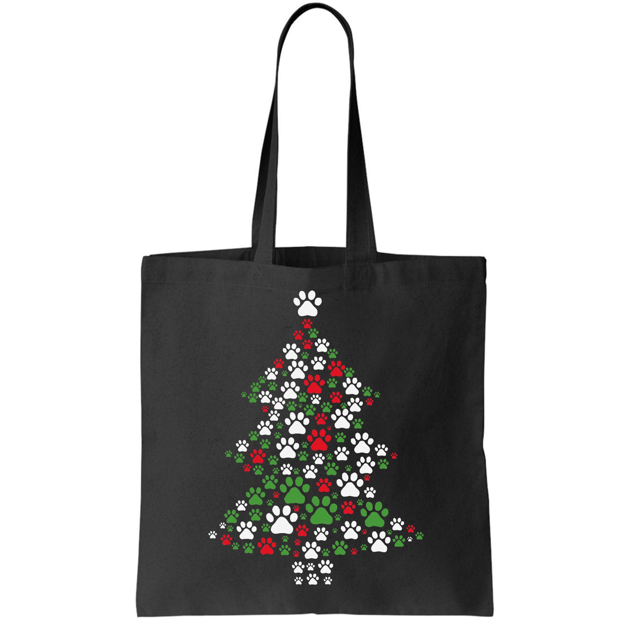 Retro Cute Xmas Dog Paw Print Christmas Tree Puppy Lover Bag