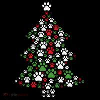 Retro Cute Xmas Dog Paw Print Christmas Tree Puppy Lover Baby Bodysuit