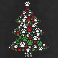 Retro Cute Xmas Dog Paw Print Christmas Tree Puppy Lover Golf Towel