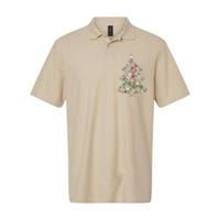 Retro Cute Xmas Dog Paw Print Christmas Tree Puppy Lover Softstyle Adult Sport Polo