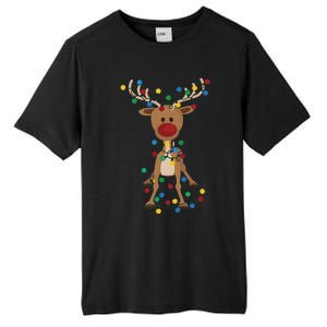 Reindeer Christmas Xmas For Women Tall Fusion ChromaSoft Performance T-Shirt