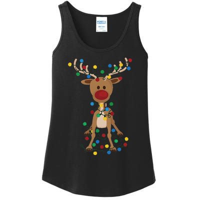 Reindeer Christmas Xmas For Women Ladies Essential Tank