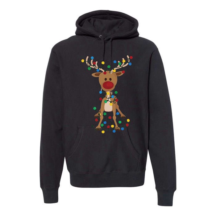 Reindeer Christmas Xmas For Women Premium Hoodie