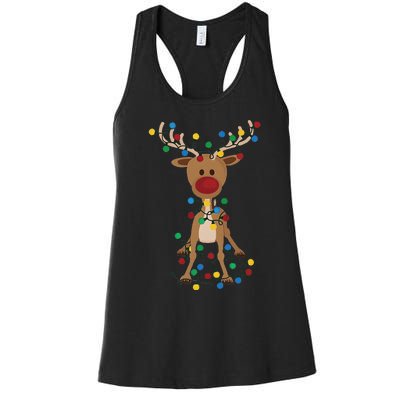 Reindeer Christmas Xmas For Women Women's Racerback Tank