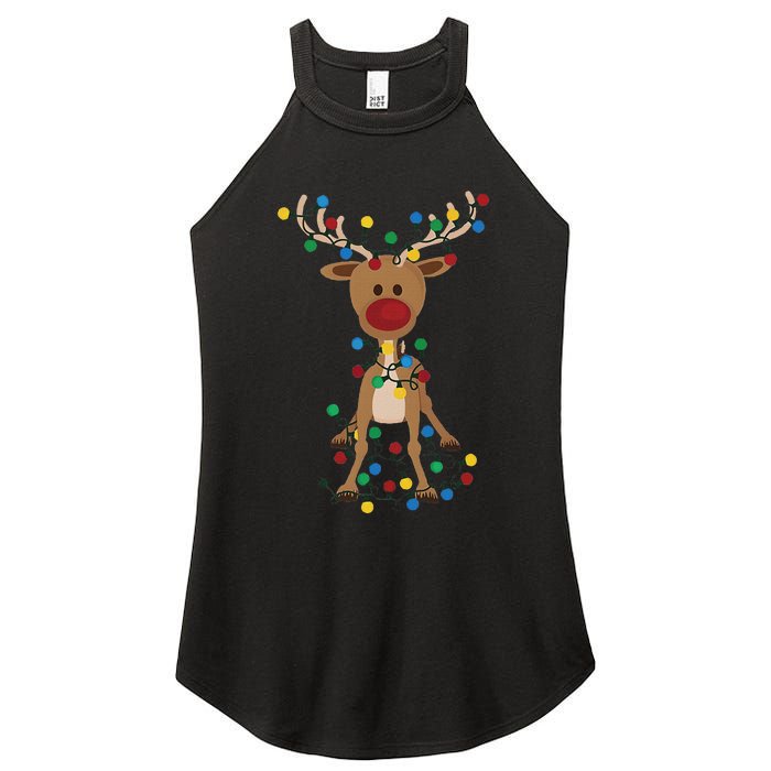 Reindeer Christmas Xmas For Women Women's Perfect Tri Rocker Tank