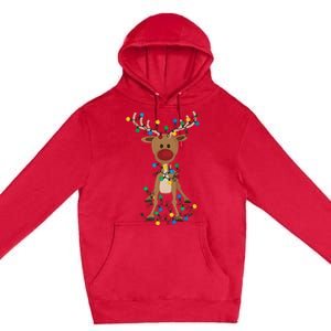 Reindeer Christmas Xmas For Women Premium Pullover Hoodie